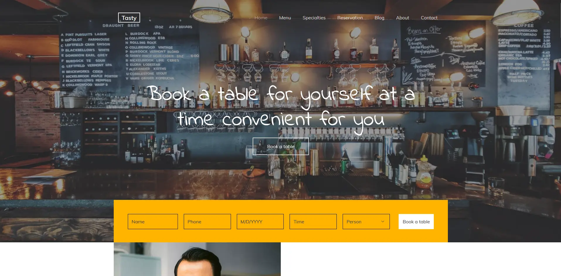 Restaurant/Cafe – template with menu and reservations