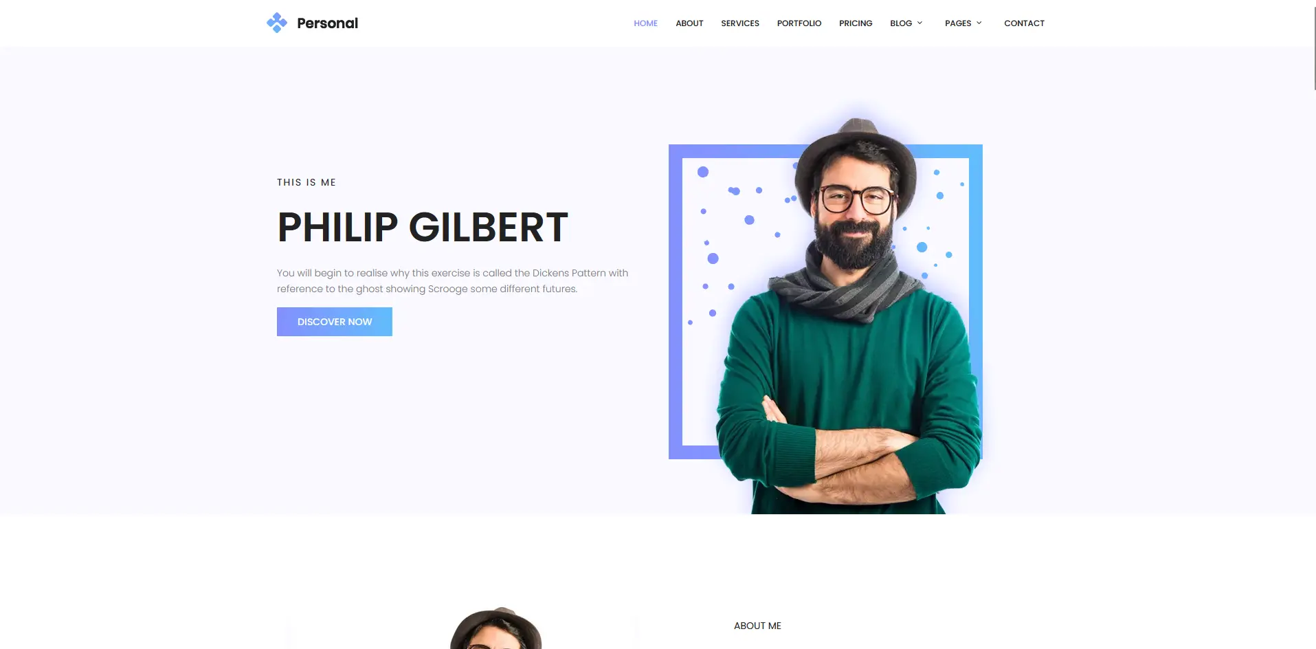 Portfolio – template for creatives and freelancers