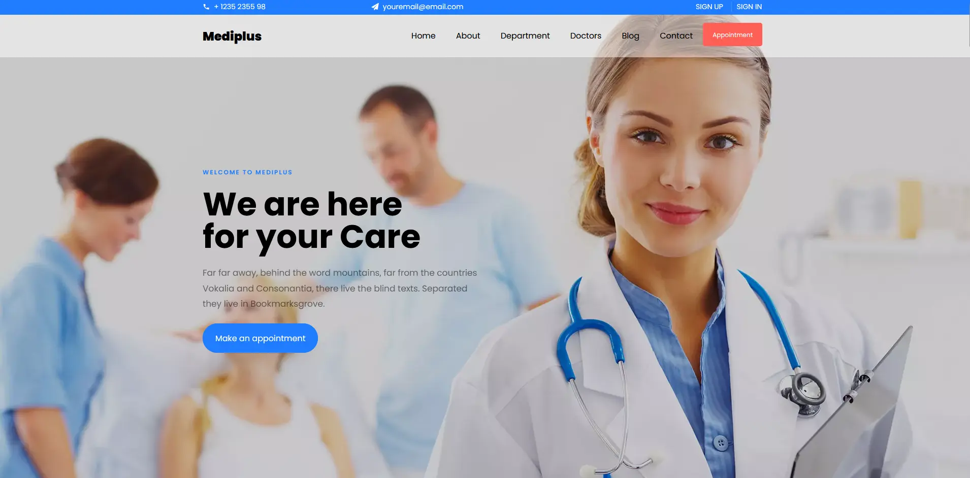 Medical clinic – template for healthcare services